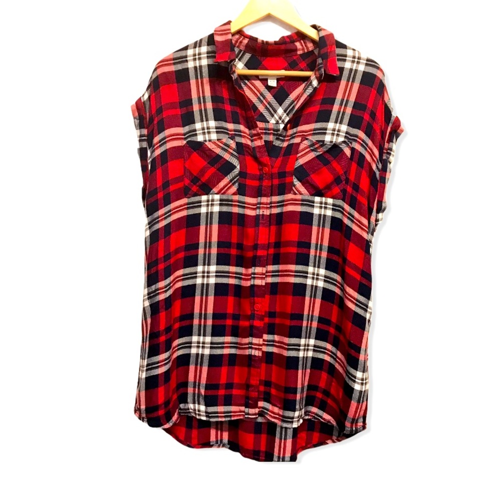 beachlunchlounge PLAID TOP